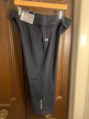 Under Armour Black Fold-Over Waist Athletic Leggings